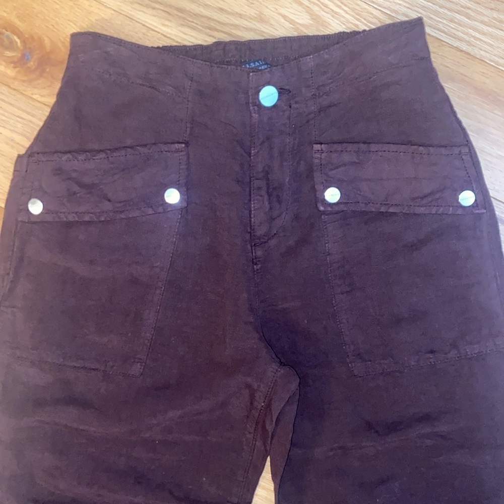NWOT Val High-Rise Cargo Linen Blend Pants size US 4 - Picture 7 of 14